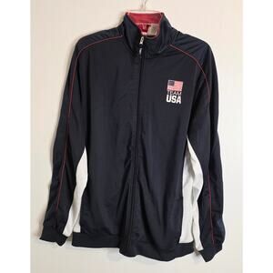 United States Olympic Committee Team USA Full Zip Jacket Red White Blue Sz Large